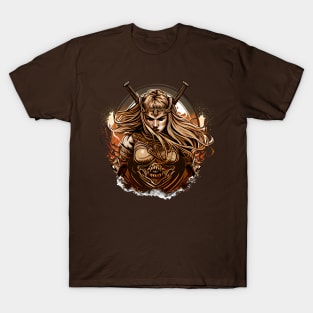 Shield-maiden or Shieldmaiden Emblem T-Shirt